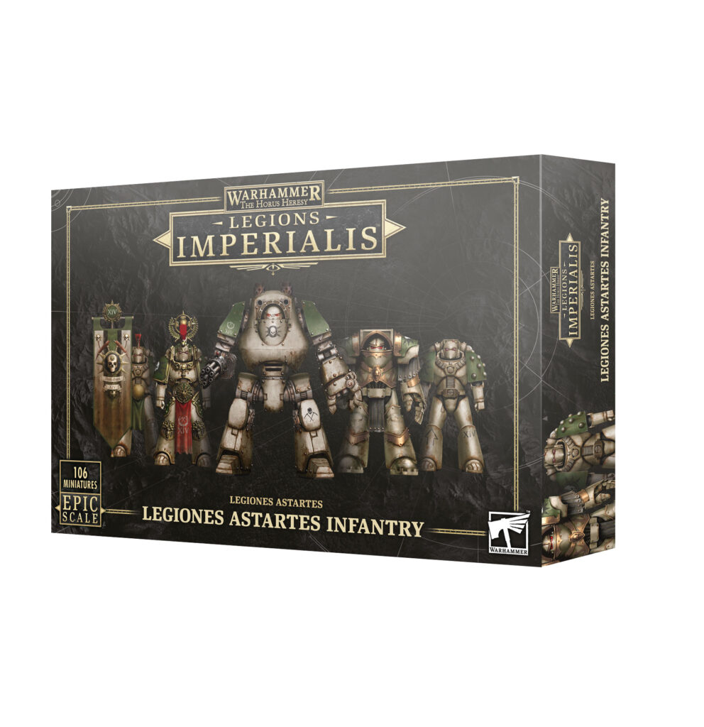 Legions Imperialis Legiones Astartes Infantry box showing Space Marines and a Dreadnought.