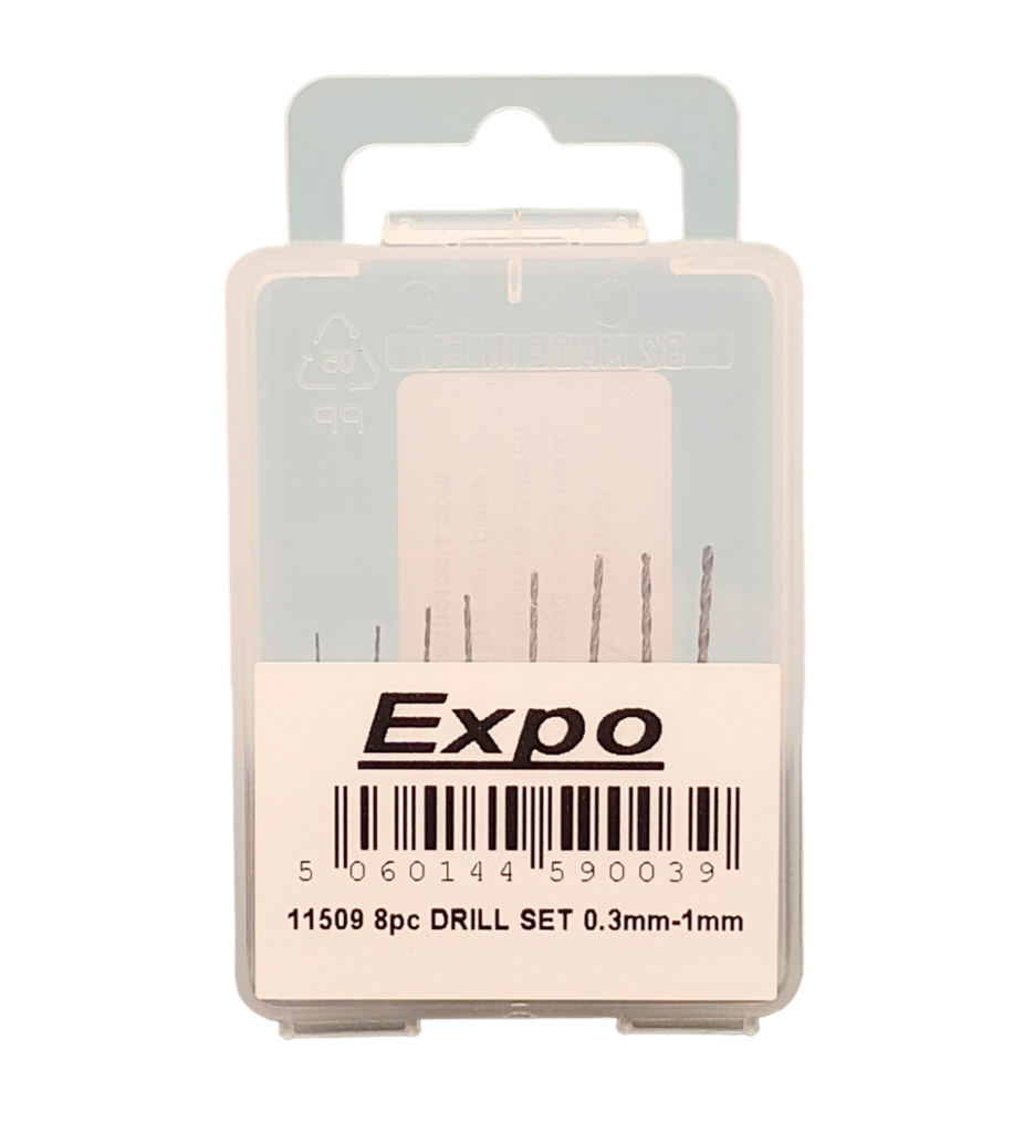 Expo Tools 8pc HSS drill set 0.3–1.0mm 11509