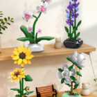 CaDA Lavender Building Block Planter in a botanical shelf display