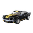 Alternate front three-quarter view of the CaDA Shelby Mustang GT 350H C55034W with gold bonnet stripes