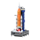 Alternate view of the CaDA SLS Artemis C56049W rocket, white boosters and launch tower
