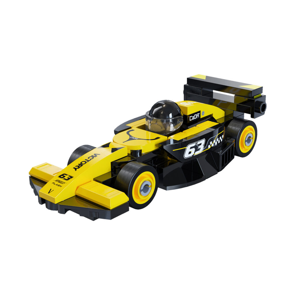 CaDA Mini Yellow Circuit Racing Car C55107W front three-quarter view