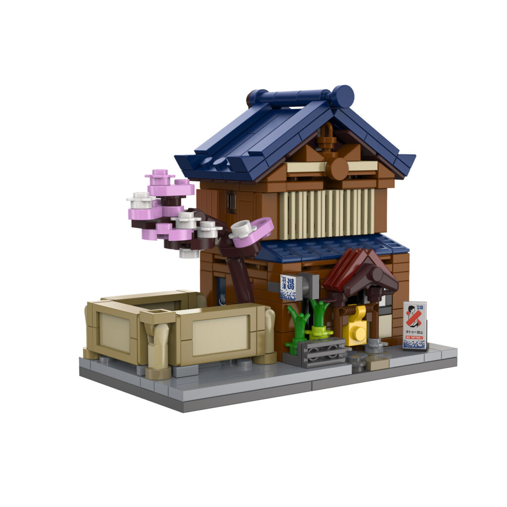 CaDA Mini Japanese Sento Bathhouse C66073W brick building model